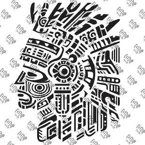 Azteken SVG, Vektor zum Schneiden, aztekischer Krieger png, Maya-Symbol