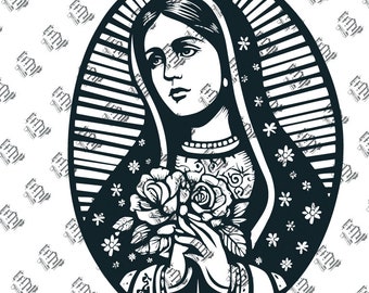 Our lady of Guadalupe SVG, Virgin of Guadalupe, holy mother of God, image of the virgin.