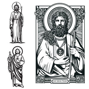Heiliger Judas Thaddäus SVG, PNG, PDF, Judas der Apostel SVG, Schutzpatron, Heiliger Judas Silhouette