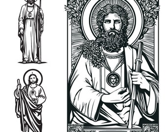 Saint Jude Thaddeus SVG, PNG, PDF, Jude the Apostle svg, patron saint, Saint Jude Silhouette