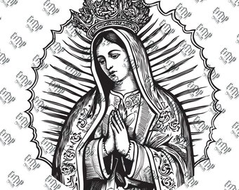 SVG, Our Lady of Guadalupe, pdf, cut file, Premium vector, sublimation