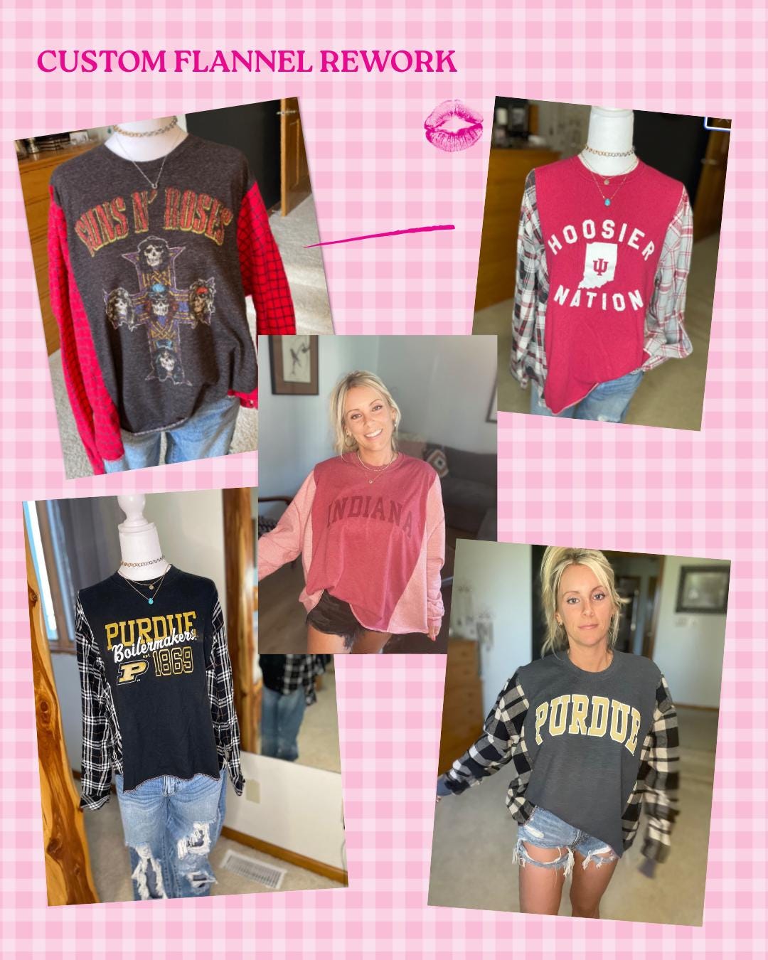 Custom Reworked Flannel Tee/hoodie - Etsy