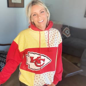 Kansas City Chiefs omarbetad, återvunnen, quiltad huvtröja bild 1