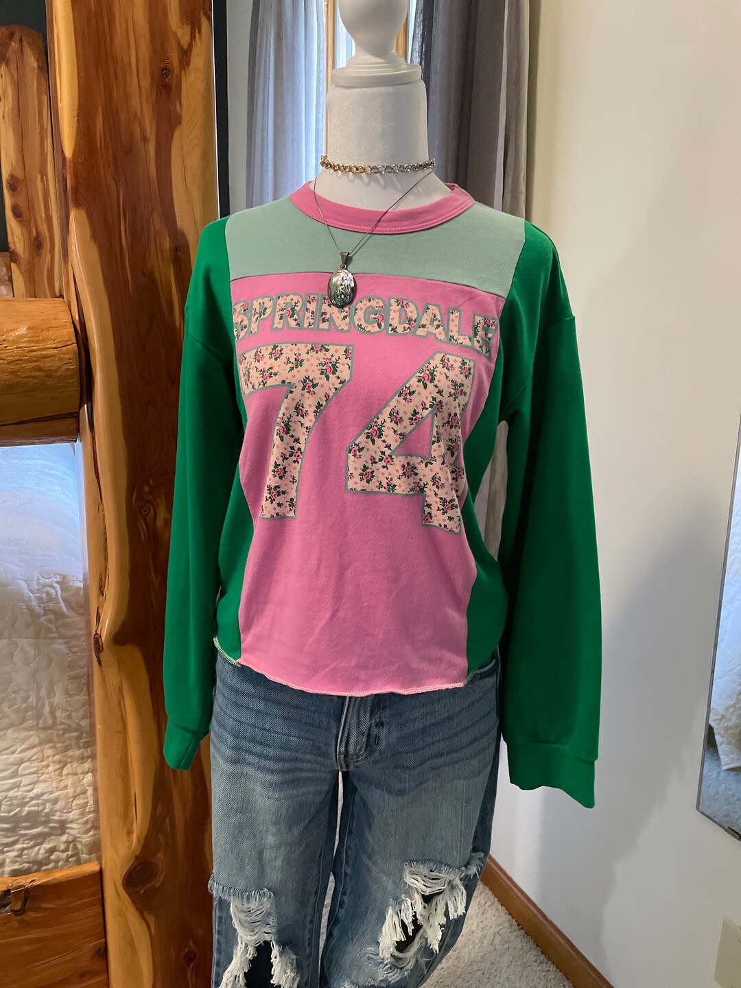 Upcycled Reworked Springdale Sweatshirt Tee - Etsy