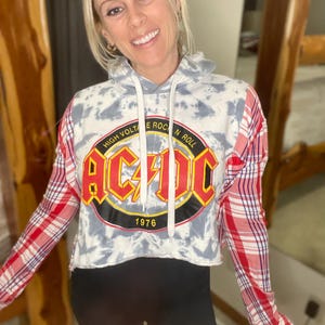 AC/DC Upcycled Reworked  hoodie