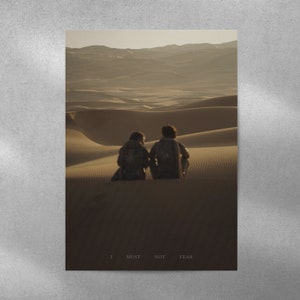 Manifesto del film Dune, arte digitale, design originale, download digitale, arte murale, stampa del film, poster art, film Dune, Timothee Chalamet, Zendaya