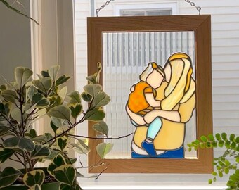 DESIGN ONLY - Custom Stained Glass Panel Design, Personalized Photo Gift