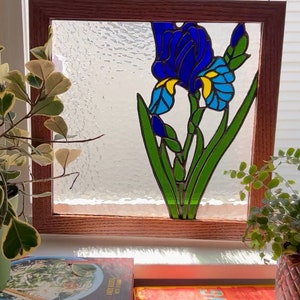 Iris Stained Glass Panel large
