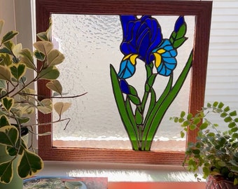 Iris Stained Glass Panel large
