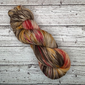 Maple - Hand Dyed Fingering Sock Yarn, DK Weight, Brown, Red, Orange, Superwash Merino, Nylon, Sock Set