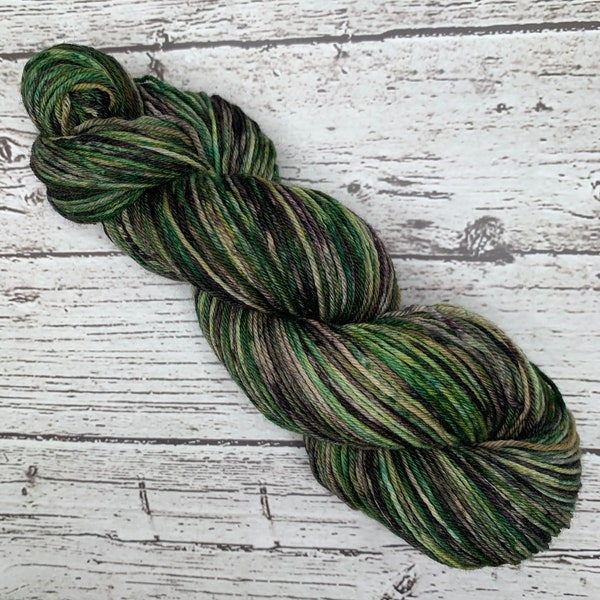 Avocado - Hand Dyed Fingering Sock Yarn, DK Weight, Green, Superwash Merino, Nylon