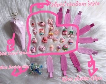 Decoden Hair Clips Kit, Decoden Kits for Beginners, Decoden Hair Clips, Decoden Projects, DIY Kits