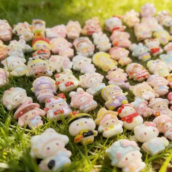 Surtido de cabujones de resina Kawaii a granel / Lindos dijes para manualidades, decoración de fundas de teléfono, joyería y scrapbooking / Miniaturas en tonos pastel