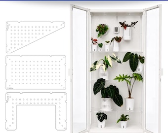 Estantes acrílicos para el invernadero alto Milsbo de IKEA. Estante completo, estante en U, panel perforado y complementos.