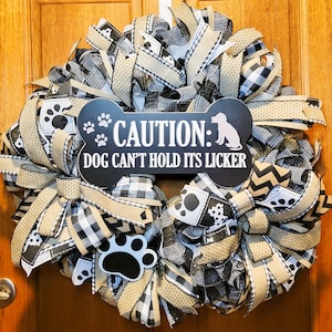 Dog Welcome Wreath | Front Door Decor | Front Door Wreath | Dog Door Decor | Door Hanger | Year Round Wreath | Front Door Sign | Door Hanger