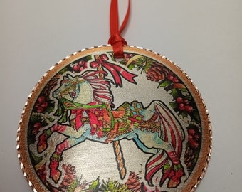 Copper Carousel Horse Ornament