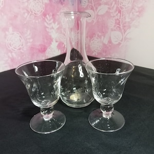 Princess House Heritage Etched Glass Decanter Set