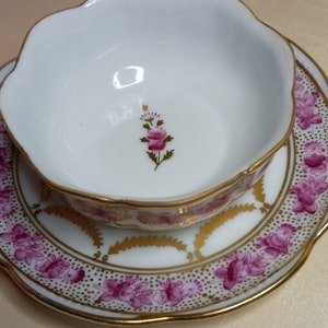 Vintage Rose Floral Finger Bowl and Saucer