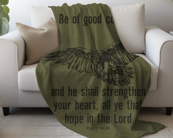 Scripture Comfy Blanket for Son Bible Verse Blanket Gift for Birthday Religious Velveteen Minky Blanket Men Christian Blanket Throw Blanket