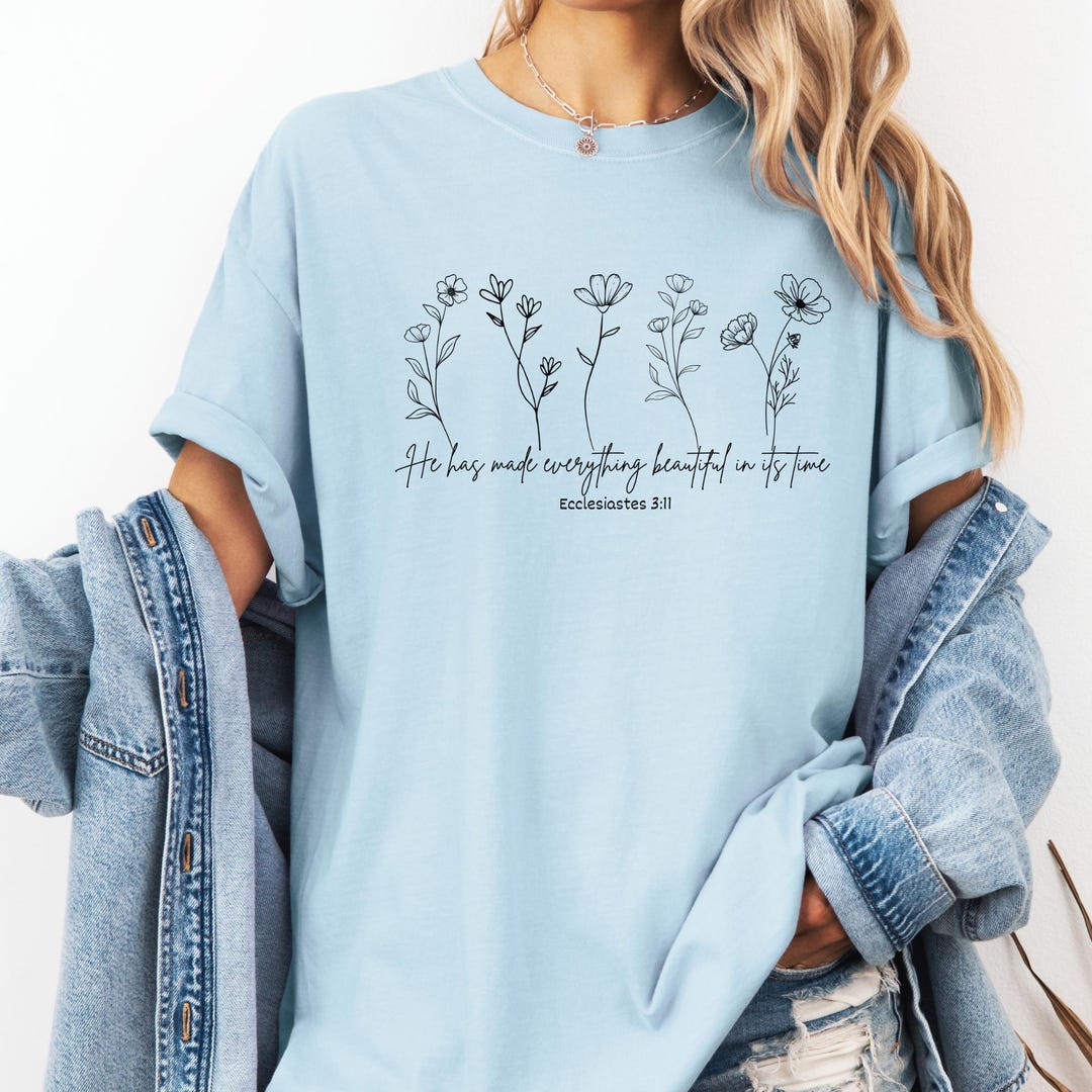 Bible Verse Top Christian Women Religious Clothing With Floral ...