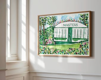 Augusta National Leaderboard Watercolor Art Print: Masters Tournament