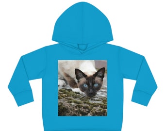 Toddler Pullover Fleece Hoodie. Siamese Cat. Toddler Clothing.  Toddler Boy & Girl Hoodie. Christmas Gifts.  30 % Off. Free Shipping.