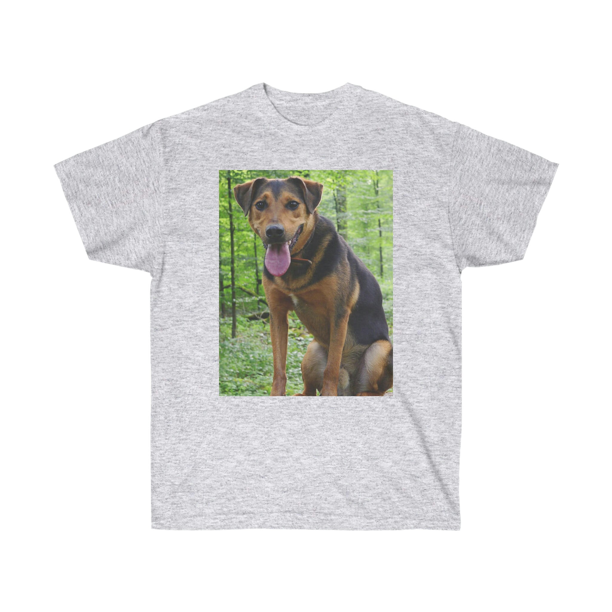 Unisex Ultra Cotton Tee. Happy Dog on Log. Women's Top. - Etsy