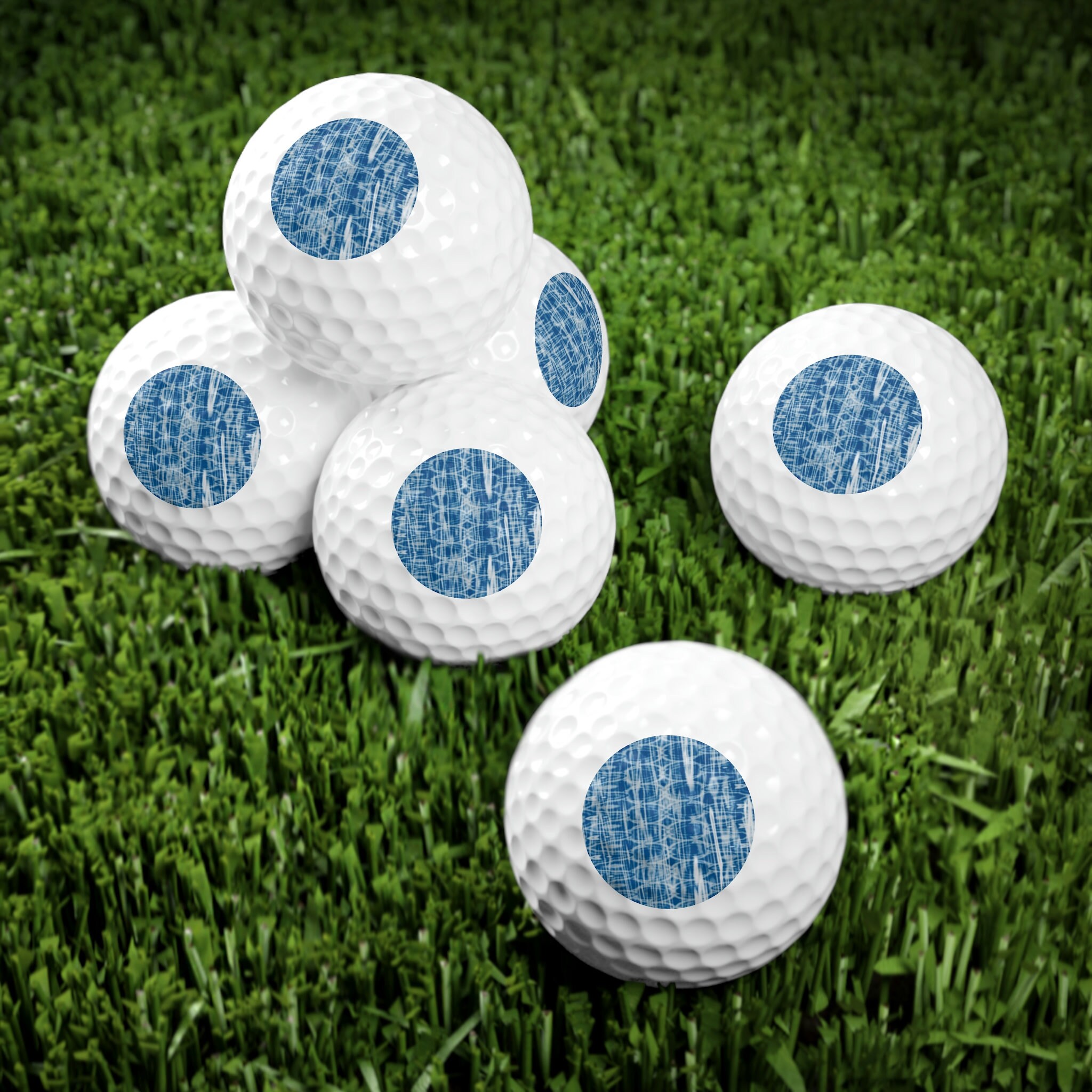 Golf Balls, 6pcs. Blue Tie Dye. Golf Gift for Him. Golf Gift for Her