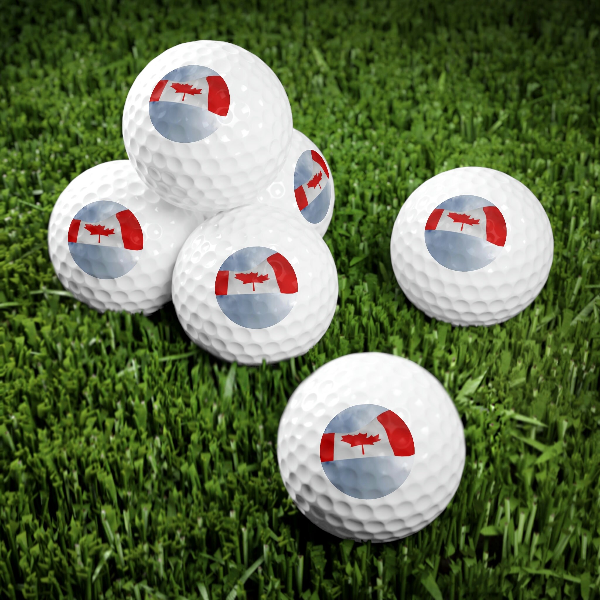 Golf Balls, 6 Pieces. Flag of Canada. Sports & Outdoors Recreation