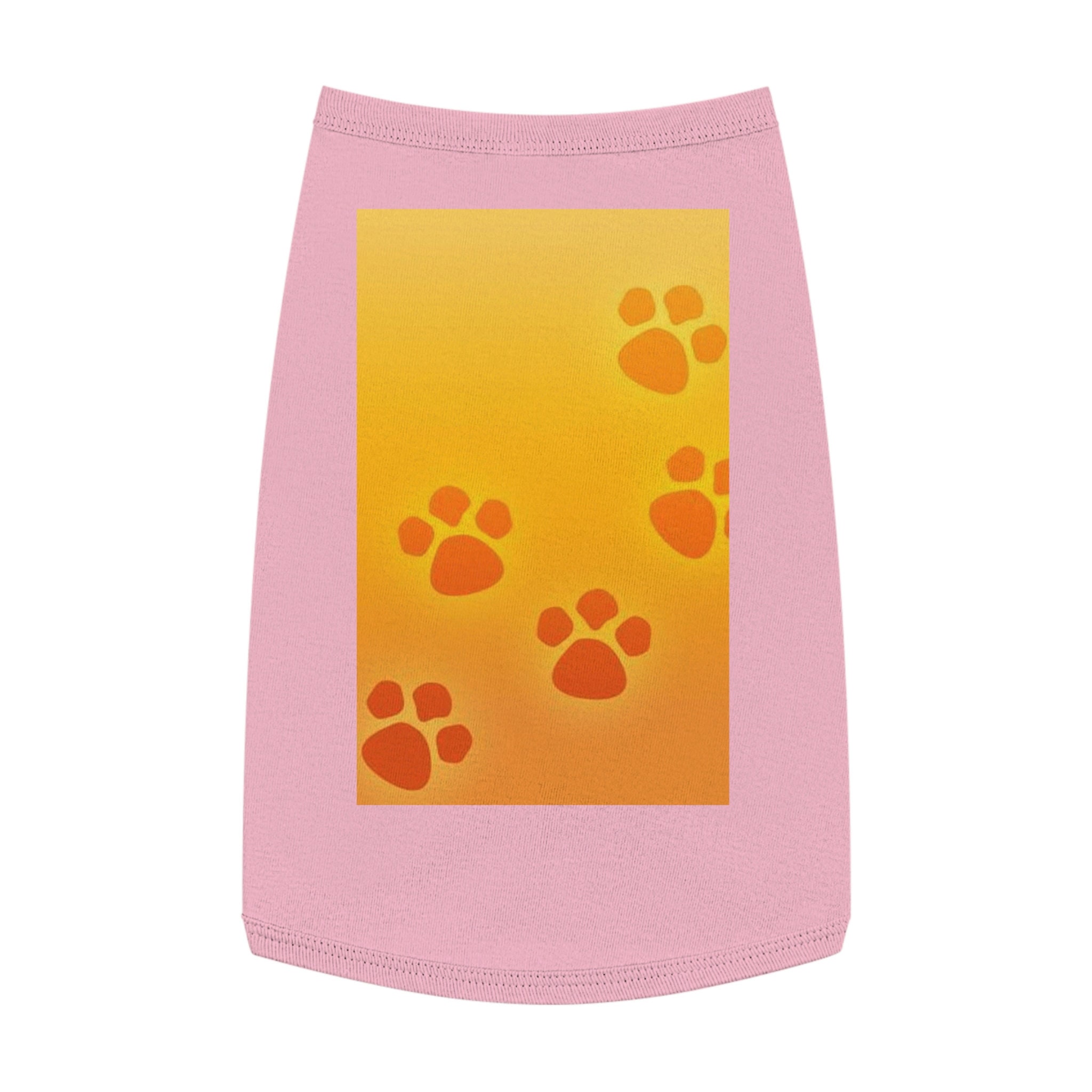 Pet Tank Top. Retro Orange Paws. Pet Supplies. Pet Clothing