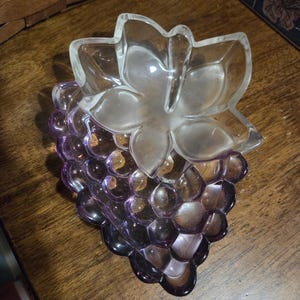 Vintage Frosted Walther Glass Grape Bowl 8"