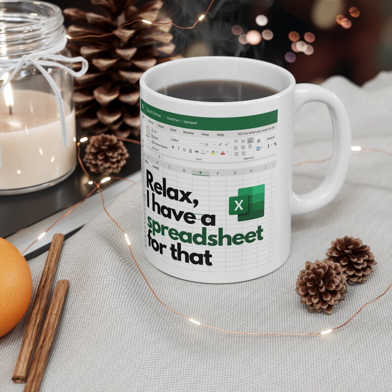 Excel Spreadsheet Mug: Funny Gift for Work Colleagues image 3