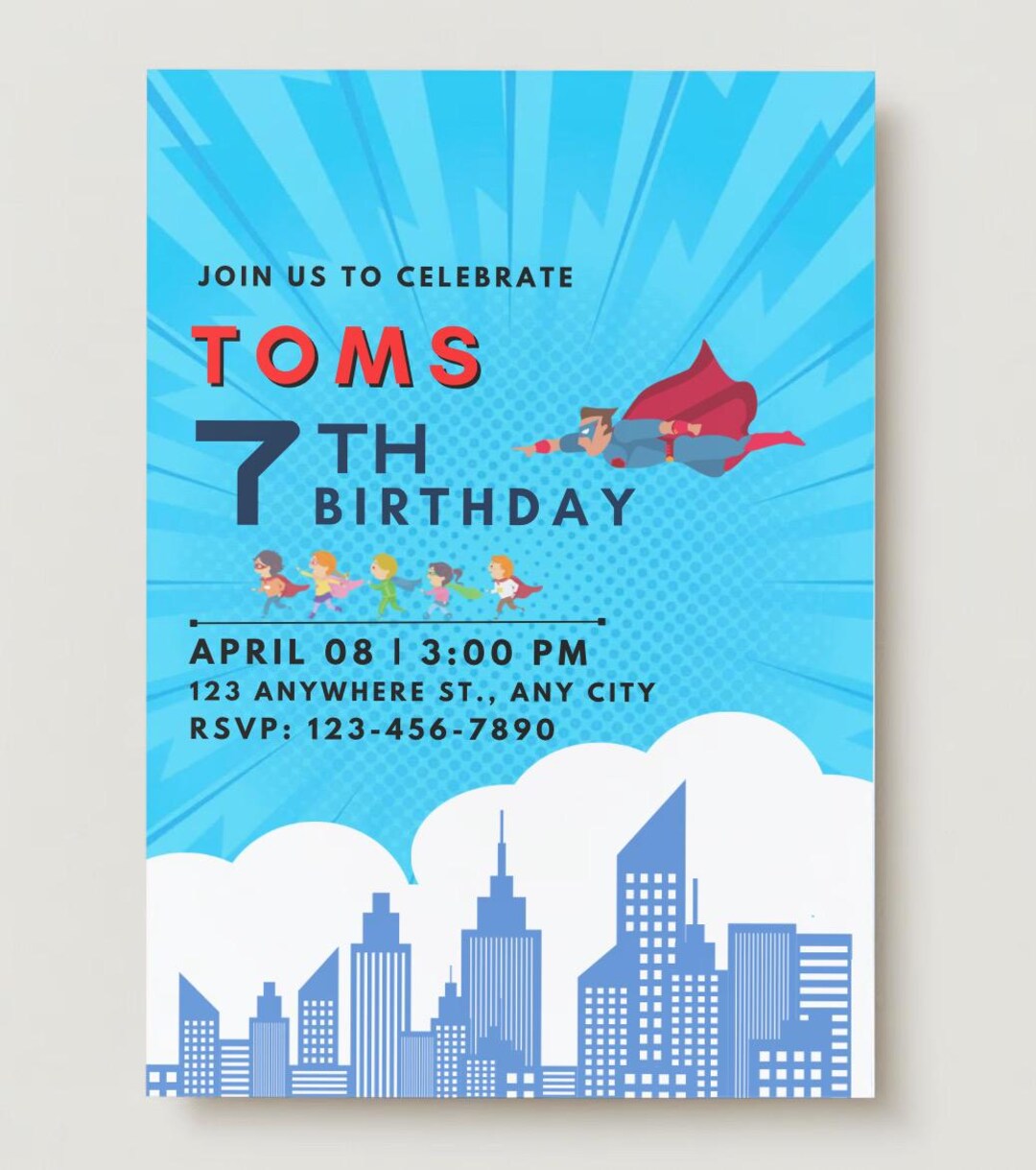 Birthday Inviation Template Etsy