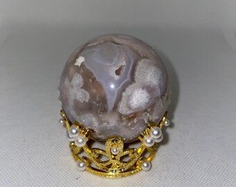 Flower Agate Sphere 312g/.668lbs