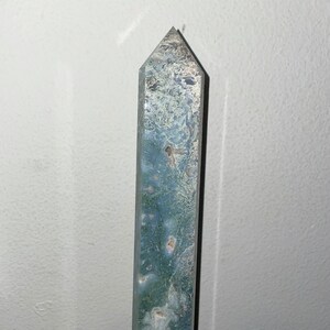 Druzy Moss Agate Tower 12.5 inches Tall