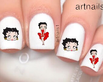 Betty Boop Nail Stickers - Etsy
