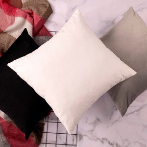 Snow white Velvet throw pillow Cover, White velvet euro Sham, Velvet pillow for white living room, Velvet cushion cover, Mother&#39;s Day Gift
