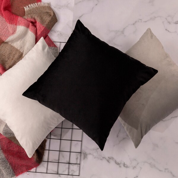 Black Velvet Throw Pillows Etsy