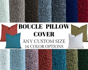 Boucle Pillow Cover: Custom Size Throw Pillow, Handmade Cushion