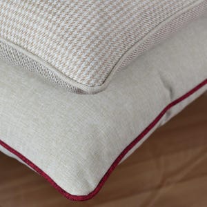 Modern Linen Pillow, Piping Throw Pillow Cover, Designer Linen Cushion Cover, Luxury Pillow, Decorative Linen Pillow Case, Mother&#39;s Day Gift