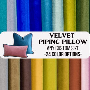 Piping Detailed Velvet Throw Pillow, Velvet Fabric Corded Long Lumbar Pillows, Velvet Upholstery Fabric Piping Pillow Designs, Hidden Zipper