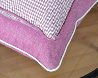 Piping Linen Pillow Cover: Designer Throw Cushion