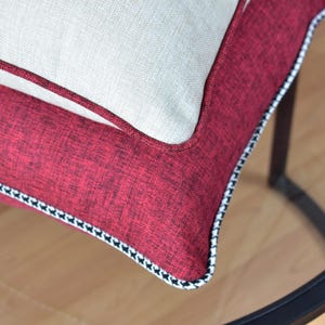 Luxury Linen Pillow Cover, Piping Linen Throw Pillow Cover, Linen Cushion Cover for Sofa, Designer Linen Pillow Cover, All Sizes All Colors