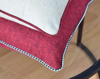 Piped Linen Pillow Cover: Luxury Throw Cushion, All Sizes & Colors