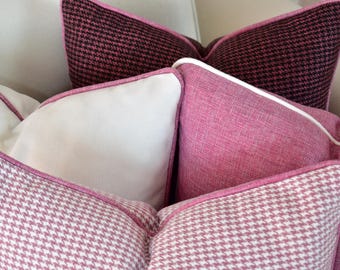 Linen Throw Pillow Cover with Piping: Modern Cozy Cushion, All Sizes