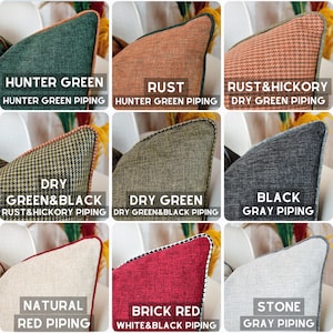 Piping Linen Pillow Cover: Decorative Throw Cushion, 20 Colors image 6