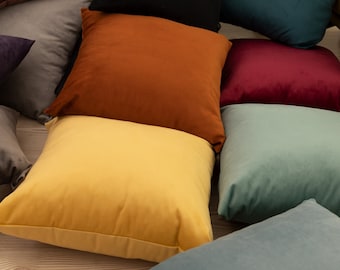 Solid Velvet Pillow Cover, Luxury Home Decor, Euro Sham