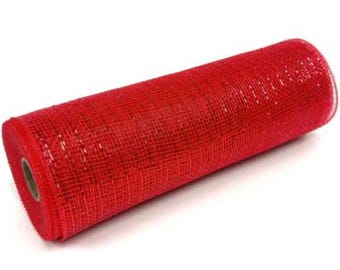 Red - Poly Deco Mesh 10 inch x 10 yards  XB90202