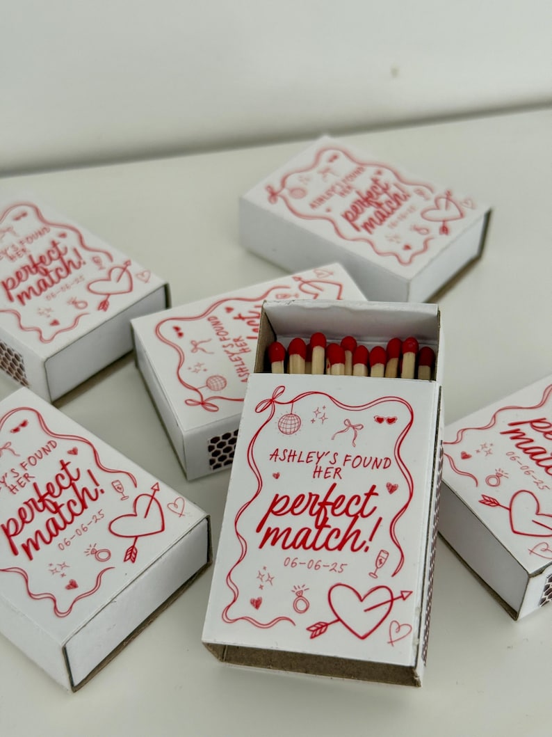 Perfect Match Mini Matchbox Party Favours – Hen Do, Bridal Shower ...