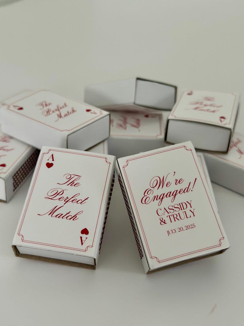 Personalised Playing Card Matchbox Favors - Bridal Shower, Hen Do - Etsy UK